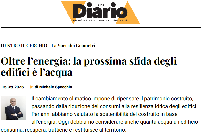 Dentro il cerchio, resilienza idrica: la nuova sfida per gli edifici